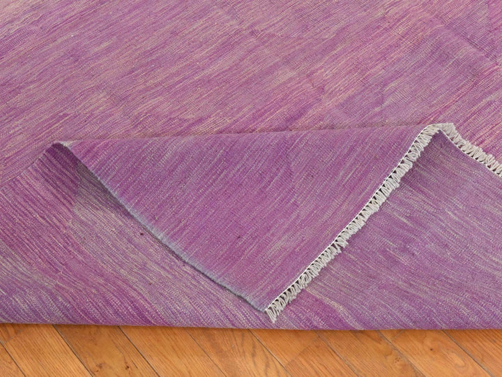 6'8" x 9'8" New Hand Woven Purple Wool Rectangle Oriental Rug - MOA10278872