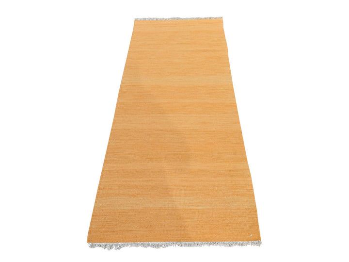 2'4" x 6'4" New Hand Woven Yellow Wool Runner Oriental Rug - MOA10278873
