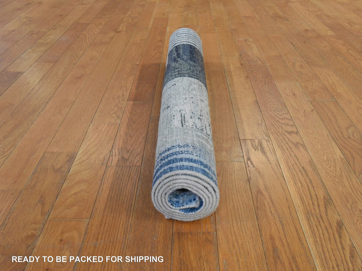 3'1" x 5'0" New Hand Knotted Ivory Wool & Silk Rectangle Oriental Rug - MOA10278874