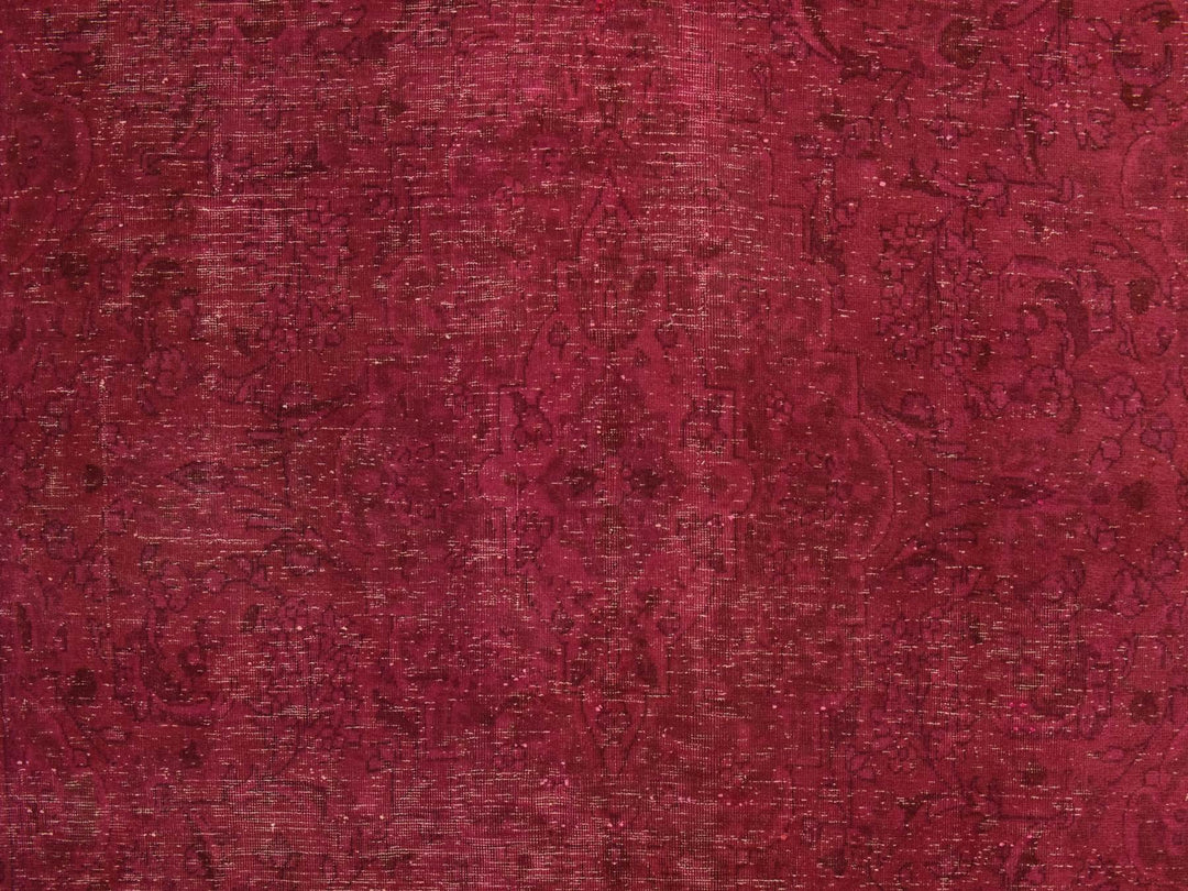 6'4" x 10'0" Vintage Hand Knotted Overdyed Wool Rectangle Oriental Rug - MOA10278877