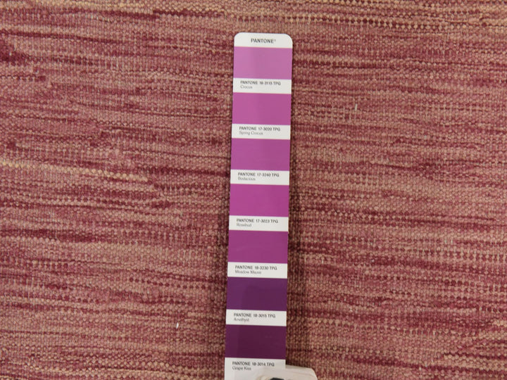 2'8" x 10'0" New Hand Woven Pink Wool Runner Oriental Rug - MOA10278882