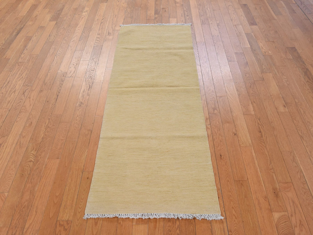2'5" x 6'3" New Hand Woven Brown Wool Runner Oriental Rug - MOA10278883