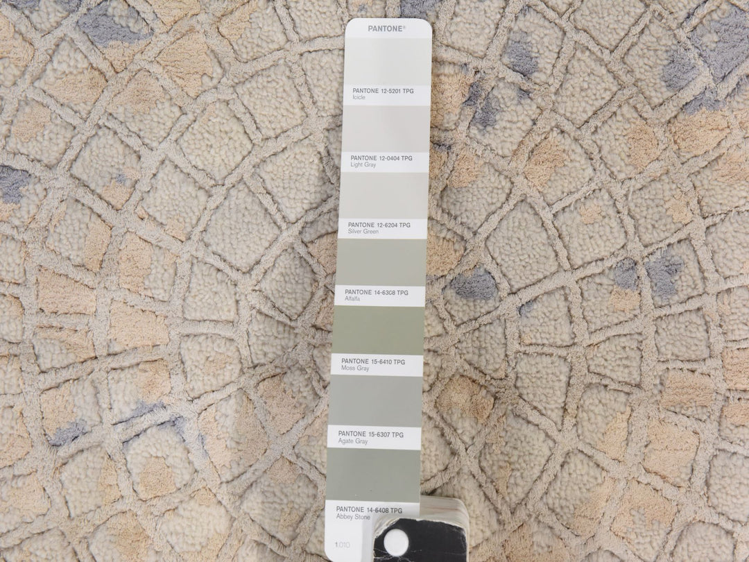3'0" x 5'0" New Hand Knotted Beige Wool & Silk Rectangle Oriental Rug - MOA10278886