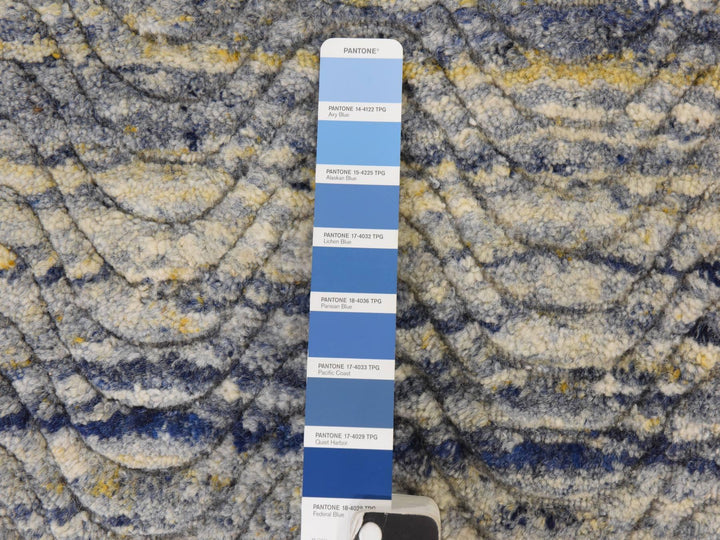 3'0" x 5'0" New Hand Loomed Blue Wool Rectangle Oriental Rug - MOA10278887