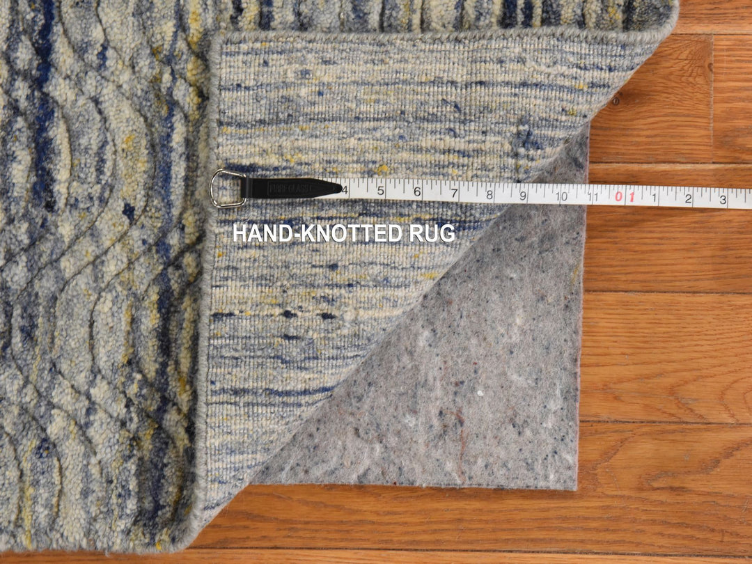 3'0" x 5'0" New Hand Loomed Blue Wool Rectangle Oriental Rug - MOA10278887
