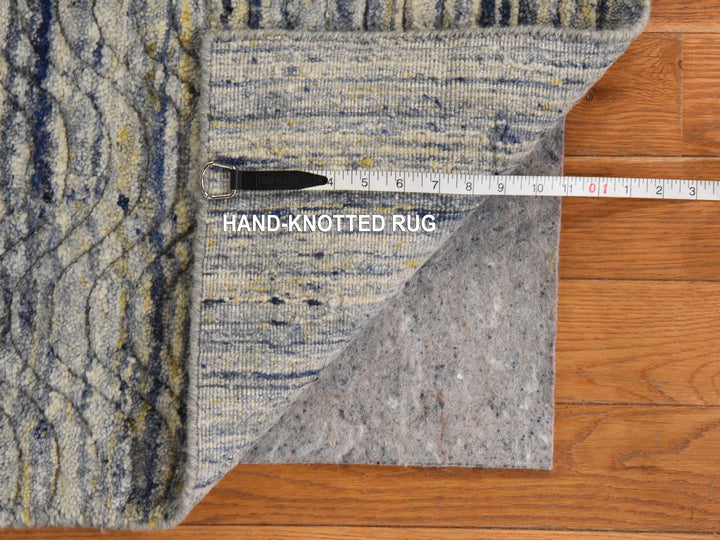 3'0" x 5'0" New Hand Loomed Blue Wool Rectangle Oriental Rug - MOA10278887