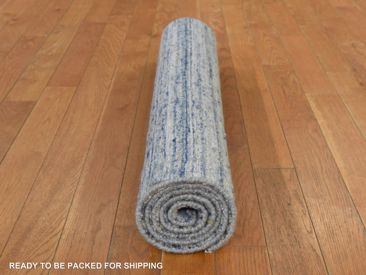 3'0" x 5'0" New Hand Loomed Blue Wool Rectangle Oriental Rug - MOA10278887
