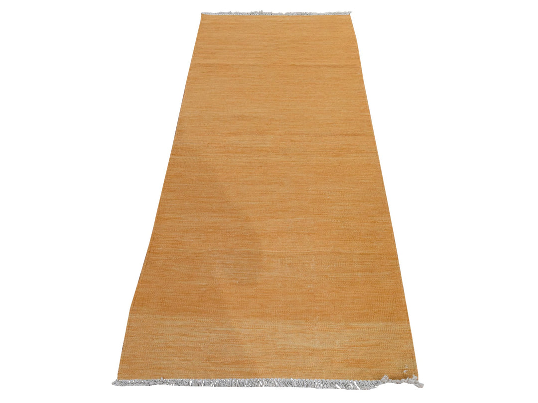 2'6" x 6'8" New Hand Woven Orange Wool Runner Oriental Rug - MOA10278889