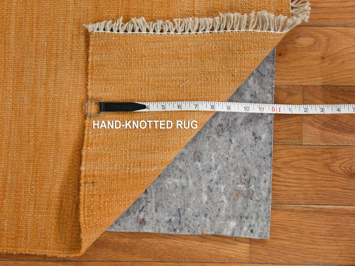 2'6" x 6'8" New Hand Woven Orange Wool Runner Oriental Rug - MOA10278889