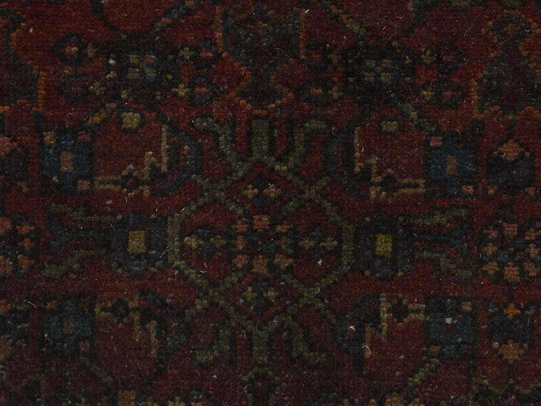 3'6" x 9'1" Vintage Hand Knotted Overdyed Wool Runner Oriental Rug - MOA10278890