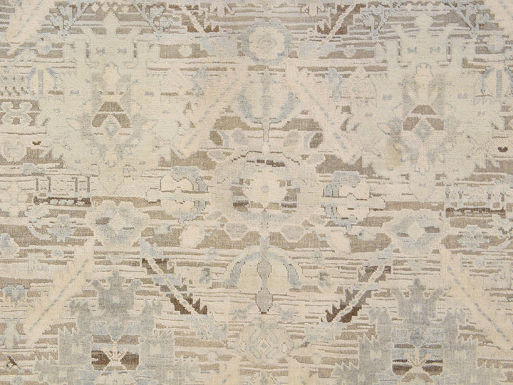 6'0" x 9'5" New Hand Knotted Ivory Wool & Silk Rectangle Oriental Rug - MOA10278897