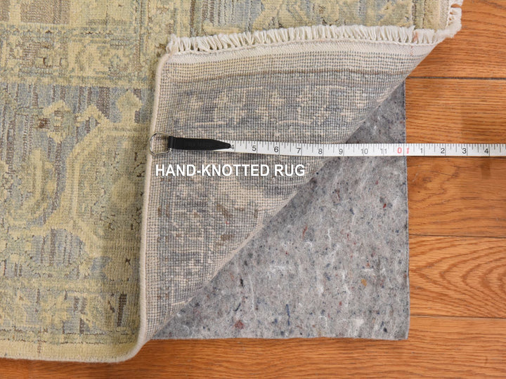 6'0" x 9'5" New Hand Knotted Ivory Wool & Silk Rectangle Oriental Rug - MOA10278897