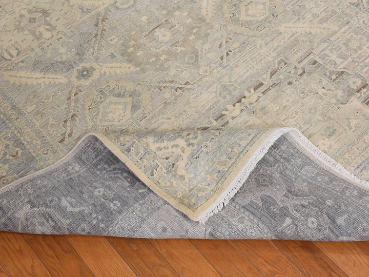 6'0" x 9'5" New Hand Knotted Ivory Wool & Silk Rectangle Oriental Rug - MOA10278897