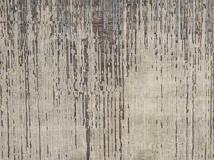 6'0" x 8'10" New Hand Knotted Grey Silk Rectangle Oriental Rug - MOA10278898