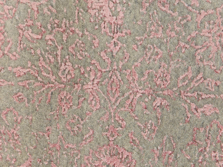 6'0" x 9'0" New Hand Loomed Pink Wool & Silk Rectangle Oriental Rug - MOA10278900