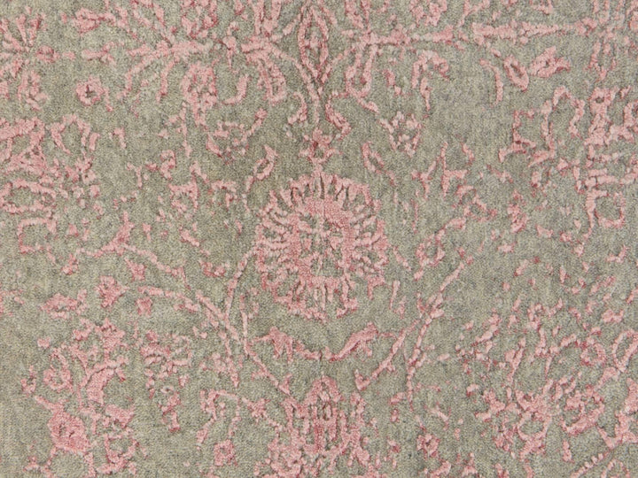 6'0" x 9'0" New Hand Loomed Pink Wool & Silk Rectangle Oriental Rug - MOA10278902