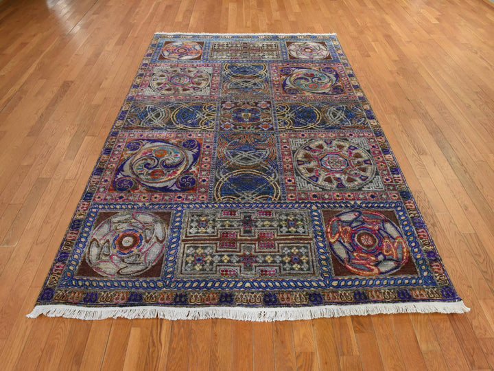6'1" x 9'0" New Hand Knotted Brown Silk Rectangle Oriental Rug - MOA10278903