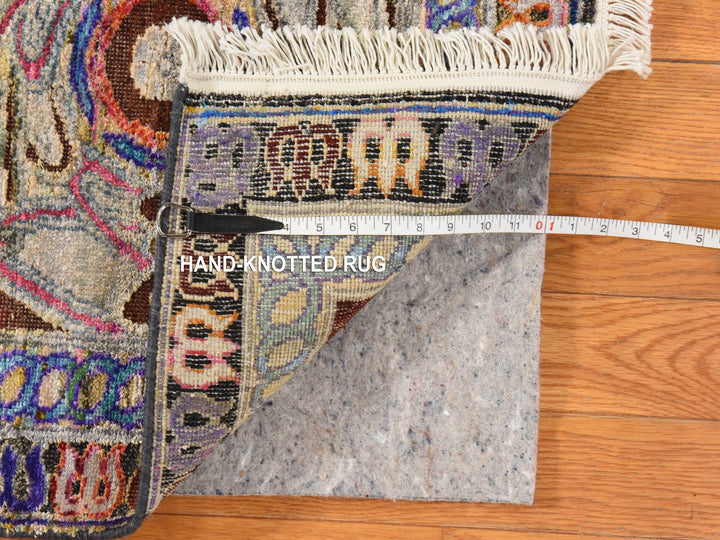 6'1" x 9'0" New Hand Knotted Brown Silk Rectangle Oriental Rug - MOA10278903