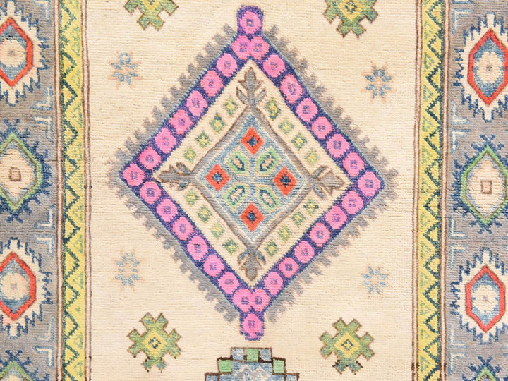 3'1" x 4'9" New Hand Knotted Ivory Wool Rectangle Oriental Rug - MOA10278904