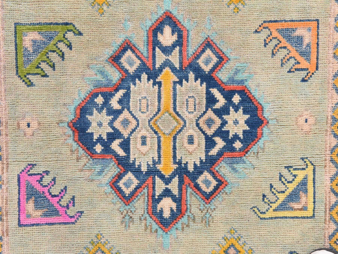 3'4" x 4'9" New Hand Knotted Green Wool Rectangle Oriental Rug - MOA10278905