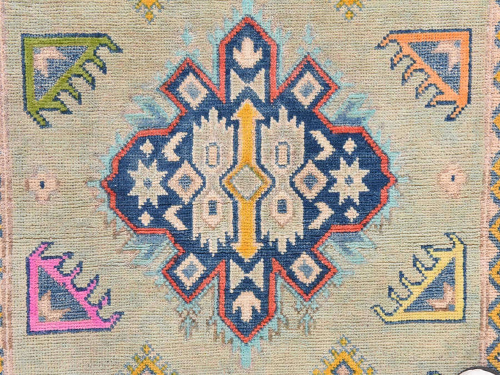 3'4" x 4'9" New Hand Knotted Green Wool Rectangle Oriental Rug - MOA10278905