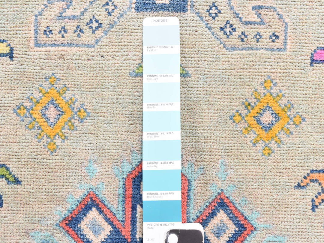 3'4" x 4'9" New Hand Knotted Green Wool Rectangle Oriental Rug - MOA10278905