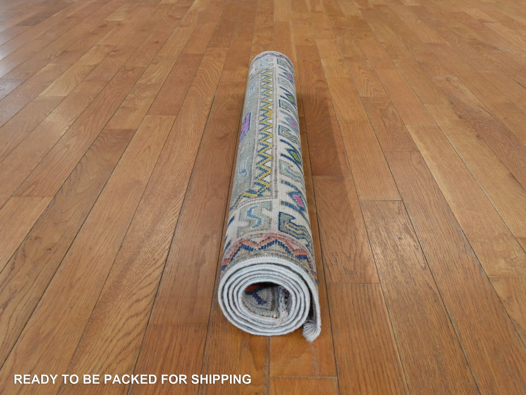 3'4" x 4'9" New Hand Knotted Green Wool Rectangle Oriental Rug - MOA10278905
