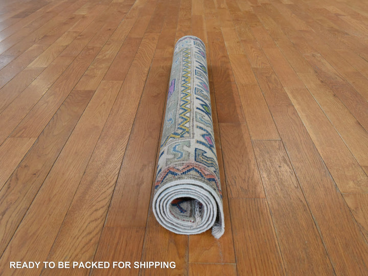 3'4" x 4'9" New Hand Knotted Green Wool Rectangle Oriental Rug - MOA10278905