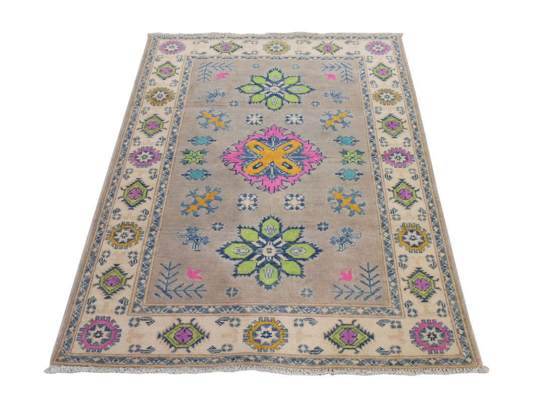 3'5" x 4'10" New Hand Knotted Brown Wool Rectangle Oriental Rug - MOA10278908