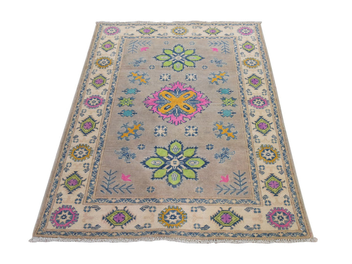 3'5" x 4'10" New Hand Knotted Brown Wool Rectangle Oriental Rug - MOA10278908
