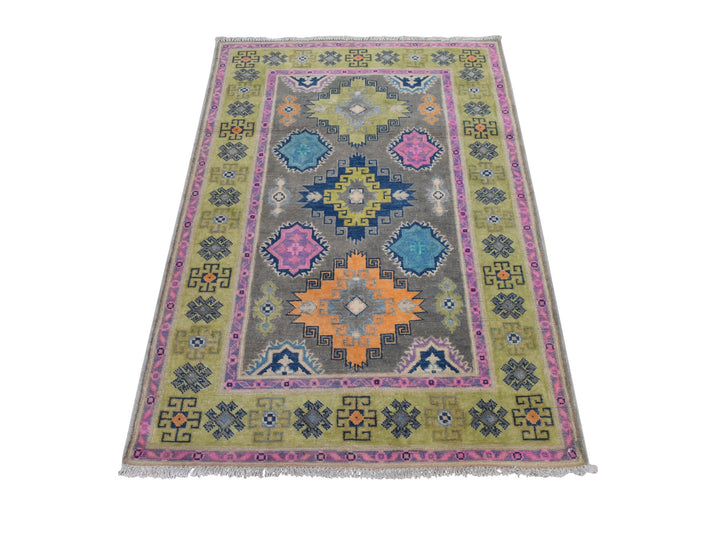 3'2" x 4'9" New Hand Knotted Brown Wool Rectangle Oriental Rug - MOA10278909