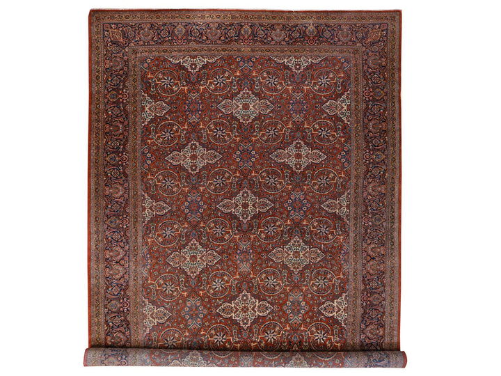 10'0" x 16'8" Vintage Hand Knotted Red Wool Rectangle Oriental Rug - MOA10278911