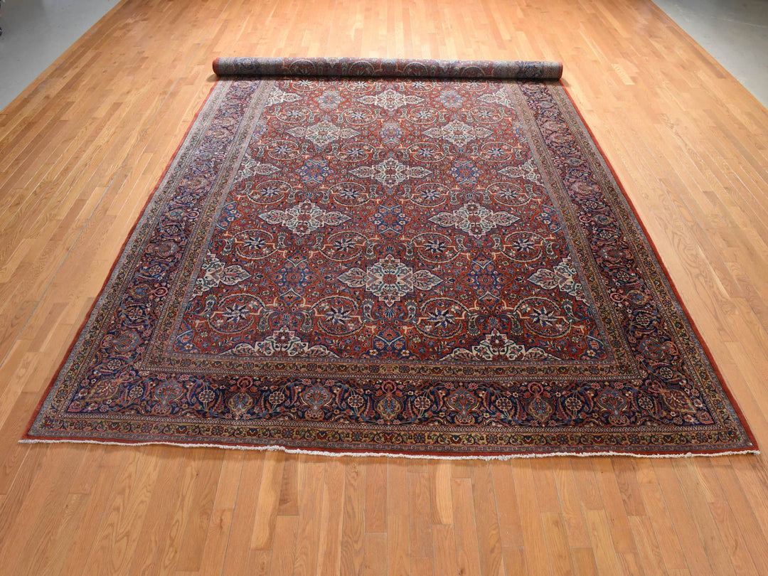 10'0" x 16'8" Vintage Hand Knotted Red Wool Rectangle Oriental Rug - MOA10278911