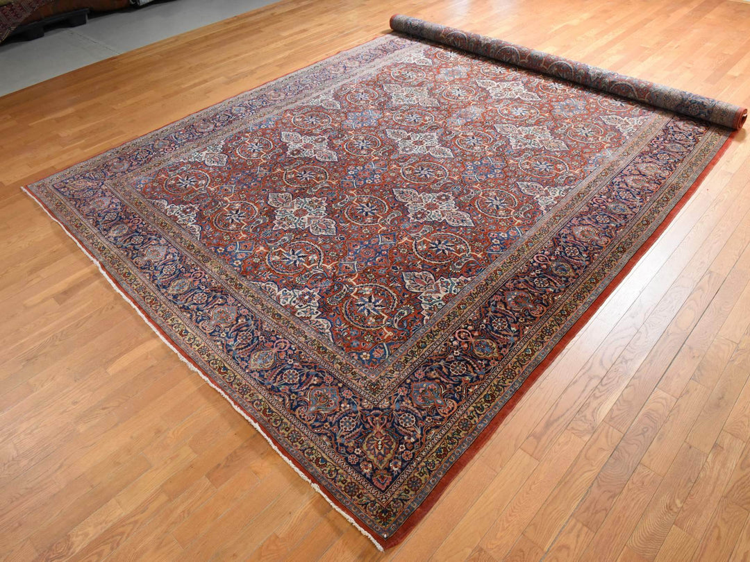 10'0" x 16'8" Vintage Hand Knotted Red Wool Rectangle Oriental Rug - MOA10278911