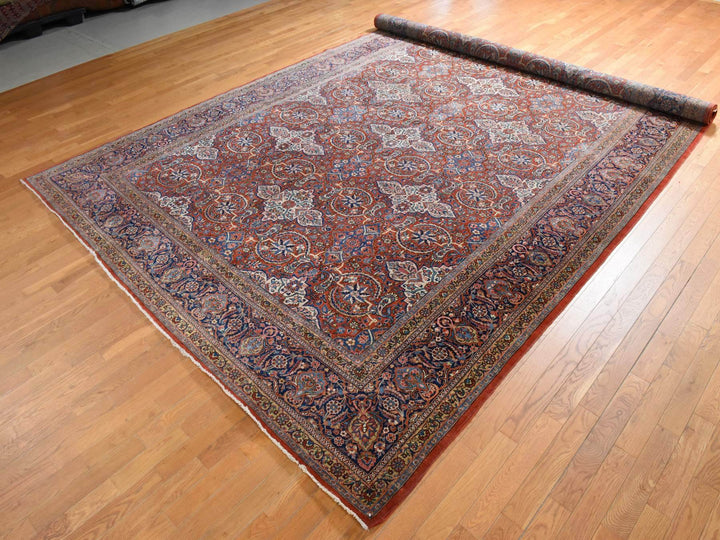 10'0" x 16'8" Vintage Hand Knotted Red Wool Rectangle Oriental Rug - MOA10278911