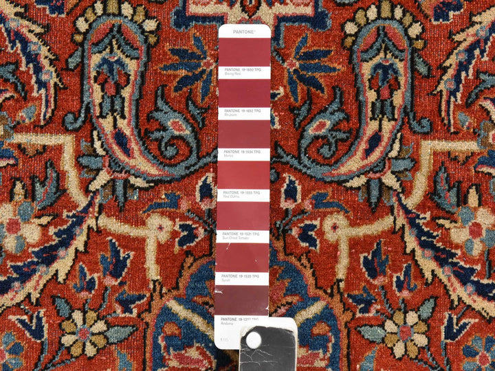 10'0" x 16'8" Vintage Hand Knotted Red Wool Rectangle Oriental Rug - MOA10278911