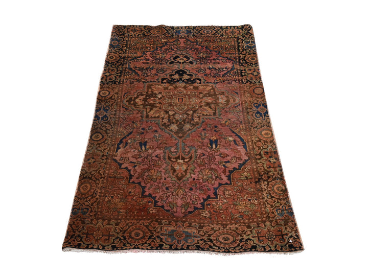 2'9" x 4'6" New Hand Knotted Pink Wool Rectangle Oriental Rug - MOA10278913