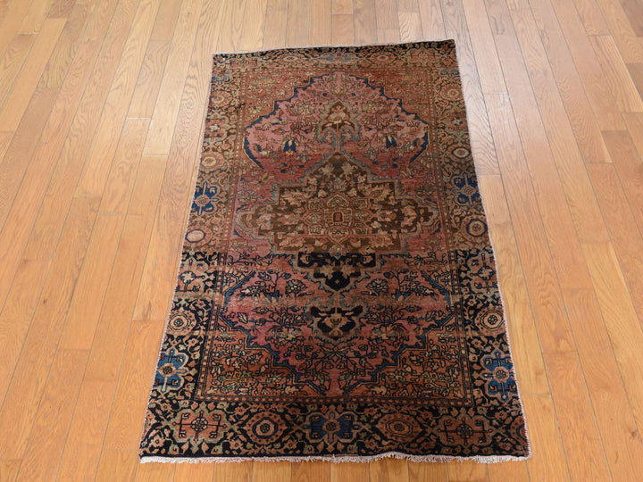 2'9" x 4'6" New Hand Knotted Pink Wool Rectangle Oriental Rug - MOA10278913