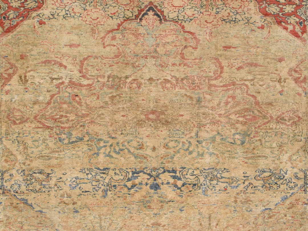 4'3" x 6'8" Vintage Hand Knotted Beige Wool Rectangle Oriental Rug - MOA10278914