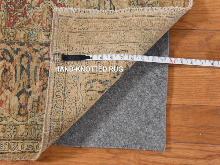 4'3" x 6'8" Vintage Hand Knotted Beige Wool Rectangle Oriental Rug - MOA10278914