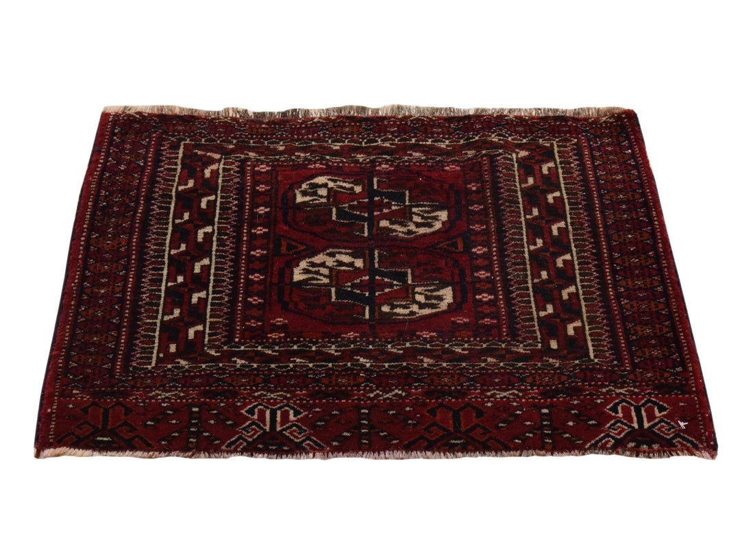 1'6" x 2'1" New Hand Knotted Red Wool Square Oriental Rug - MOA10278916