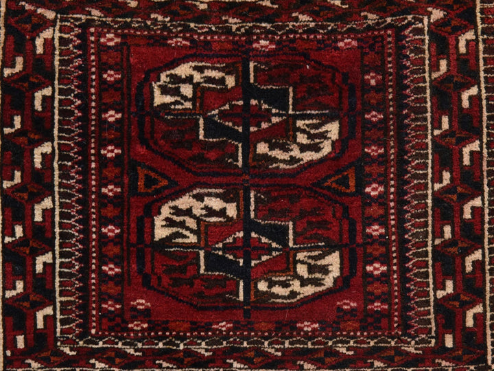 1'6" x 2'1" New Hand Knotted Red Wool Square Oriental Rug - MOA10278916