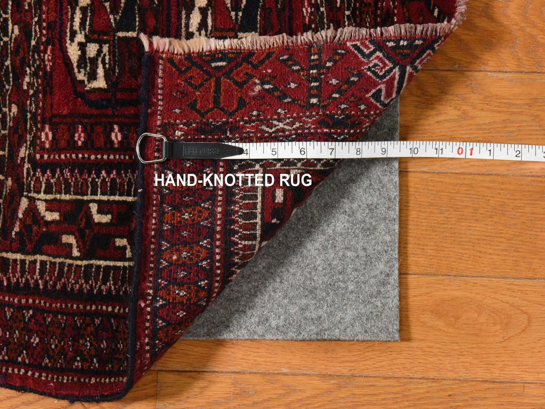 1'6" x 2'1" New Hand Knotted Red Wool Square Oriental Rug - MOA10278916
