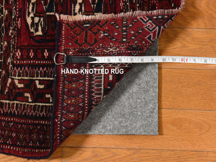 1'6" x 2'1" New Hand Knotted Red Wool Square Oriental Rug - MOA10278916