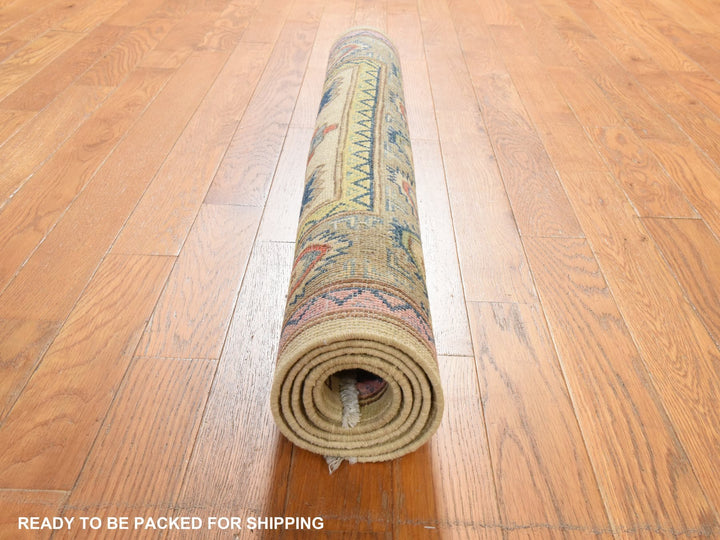 3'2" x 4'10" New Hand Knotted Ivory Wool Rectangle Oriental Rug - MOA10278917