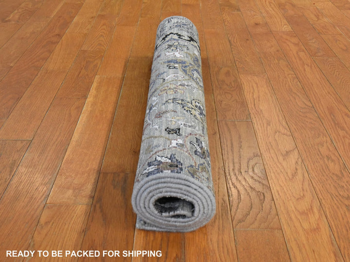 3'0" x 5'3" New Hand Knotted Green Silk Rectangle Oriental Rug - MOA10278919