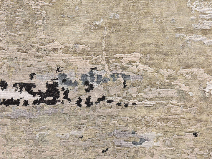 3'0" x 4'10" New Hand Knotted Beige Wool & Silk Rectangle Oriental Rug - MOA10278920