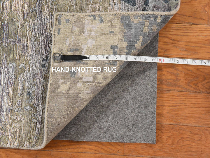 3'0" x 4'10" New Hand Knotted Beige Wool & Silk Rectangle Oriental Rug - MOA10278920