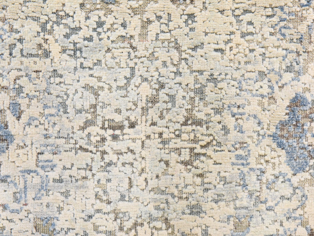 2'6" x 6'0" New Hand Knotted Ivory Wool & Silk Runner Oriental Rug - MOA10278921