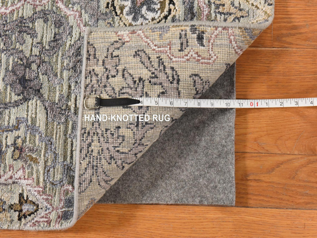 3'0" x 5'3" New Hand Knotted Green Silk Rectangle Oriental Rug - MOA10278923